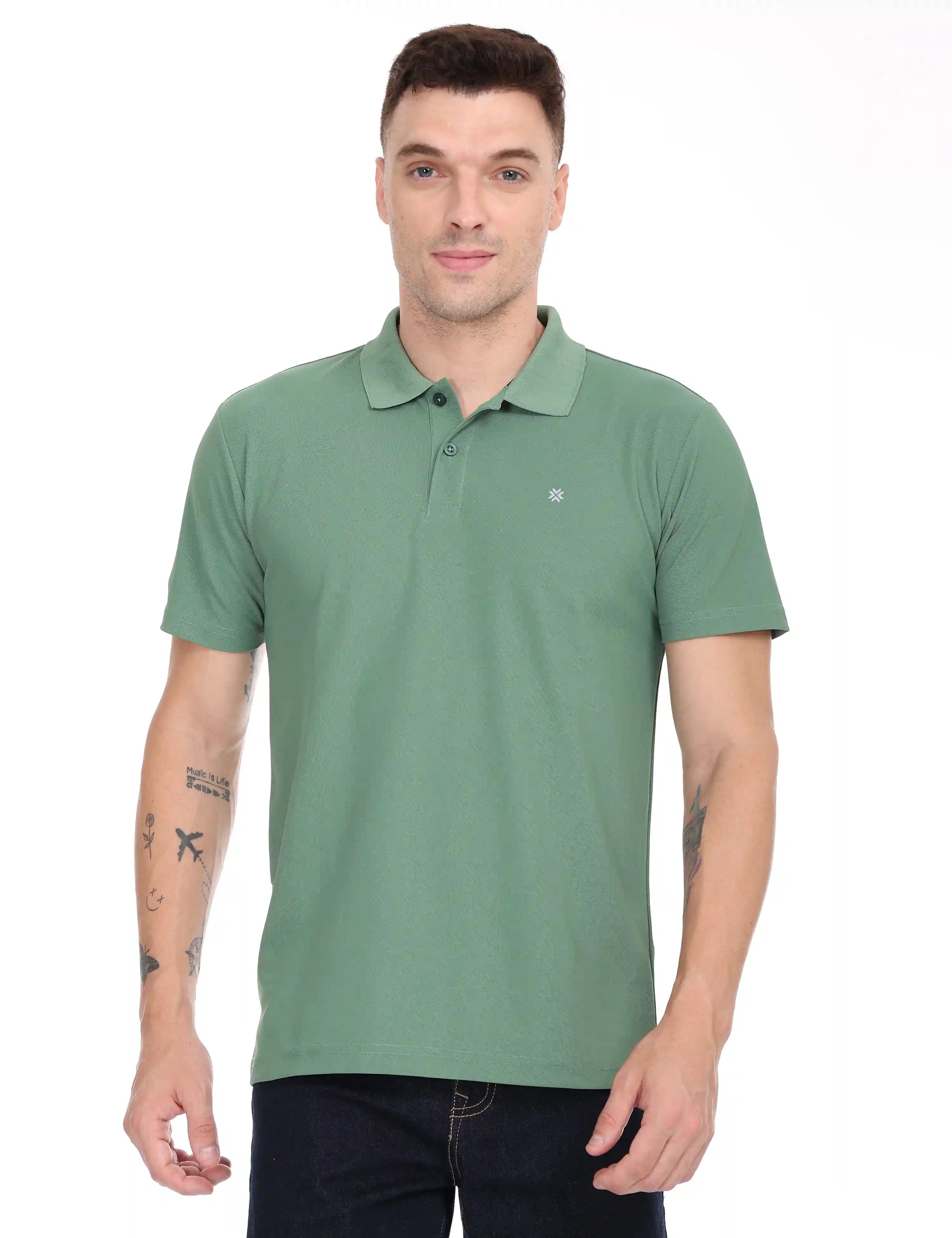 Rixo-green-collar-t-shirts-for-men