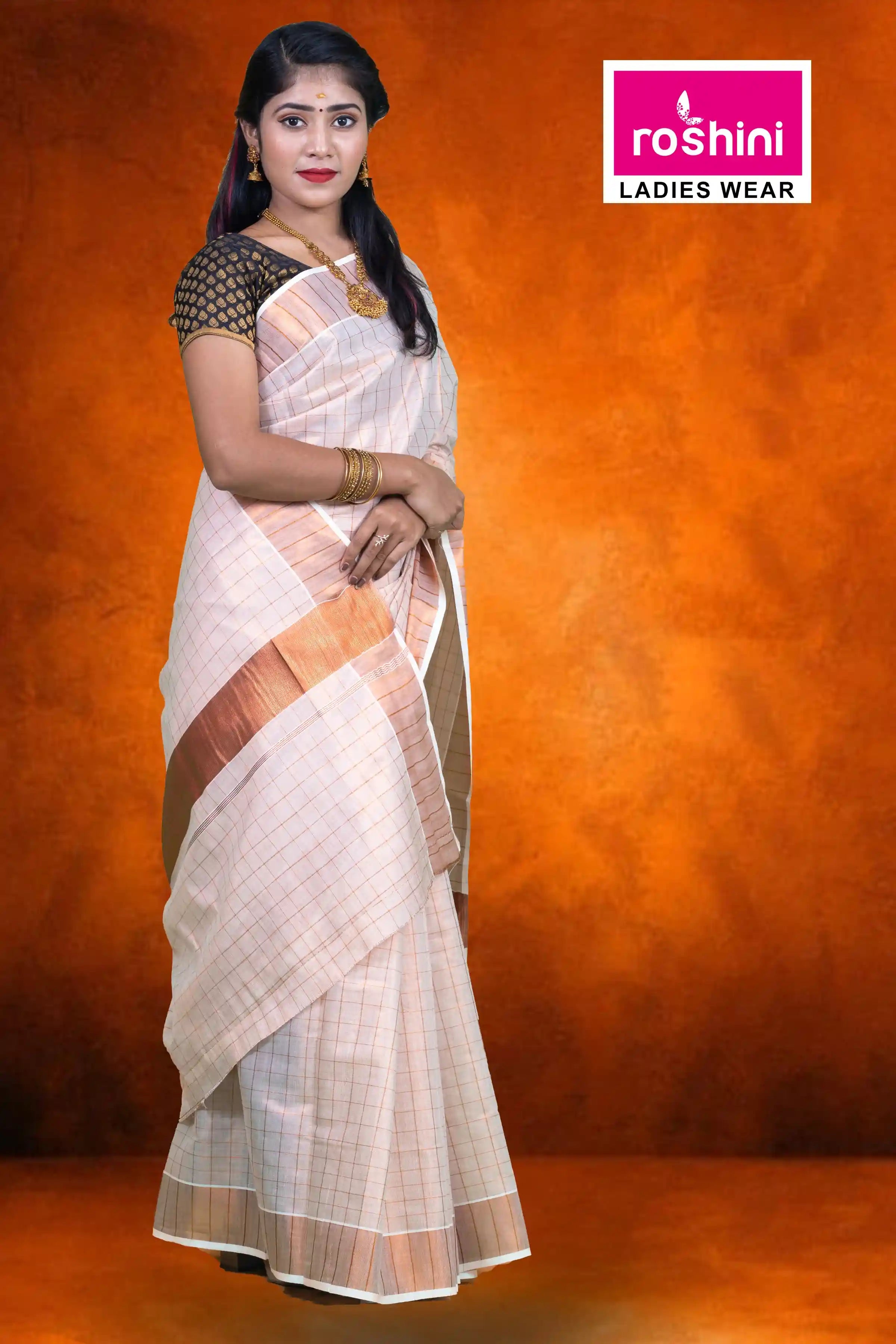 Tissue-sarees-online-check-with-border