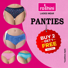Compact Mantra Print Panties Women's Comfortable Woven Cotton Assorted Colour (Buy 2 get 1 Free)