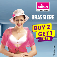 Priya Compact  B-cup Women's Comfortable Woven Cotton Assorted Colour Brazier (Buy 2 get 1 Free)