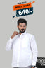 WHITE HORSE Men’s Premium Shirt – White – Full Sleeve