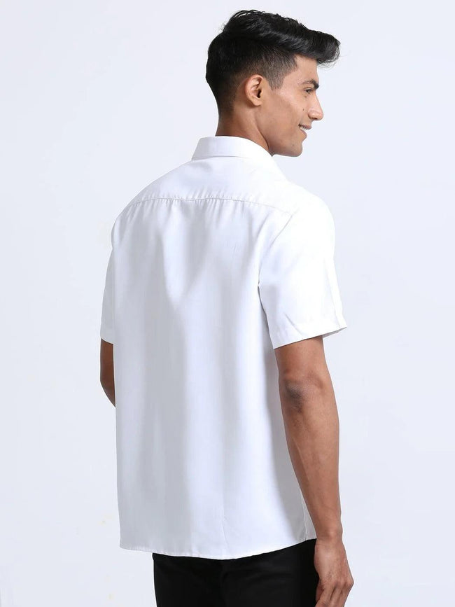 Economic Ginger Half Sleeve Shirt for Men in White Main Image