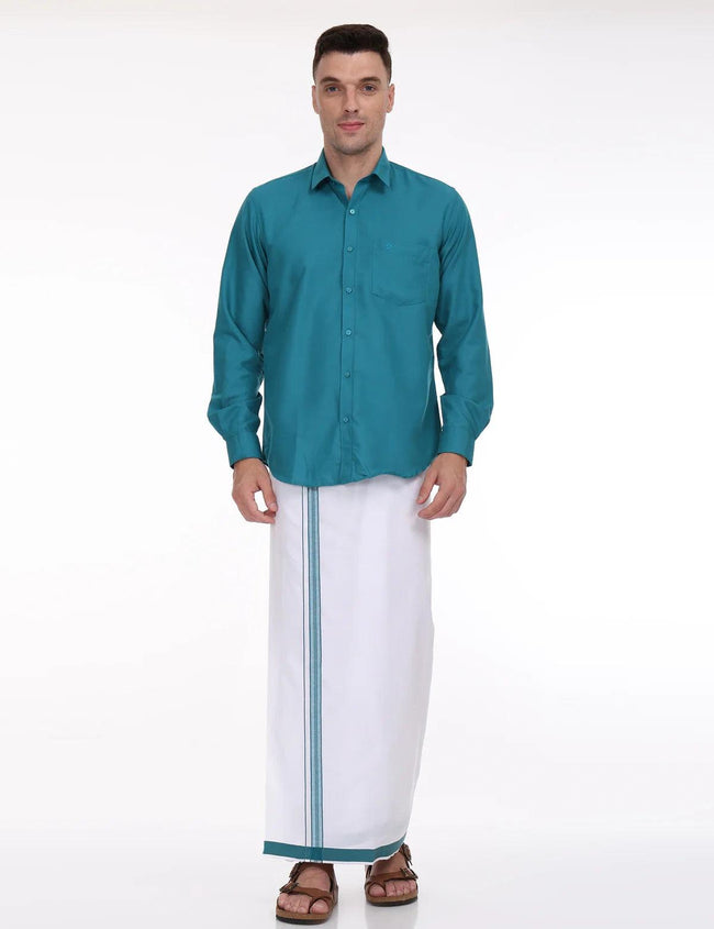 Cool Club Plus Blue Colour Cotton Shirt for Men 31010 Main Image