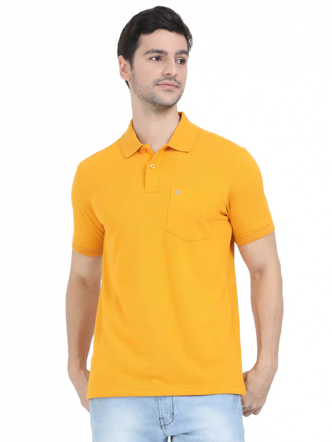 Coral Mustard Colour T-Shirt for Men - 7006 BUY 2 GET 1 FREE Main Image