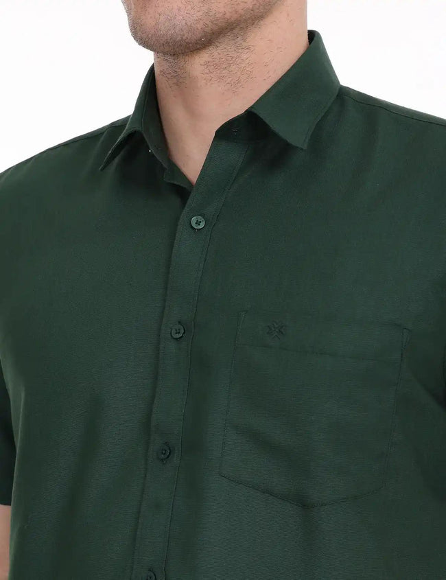 green-colour-half-sleeve-shirt-for-men Hover Image