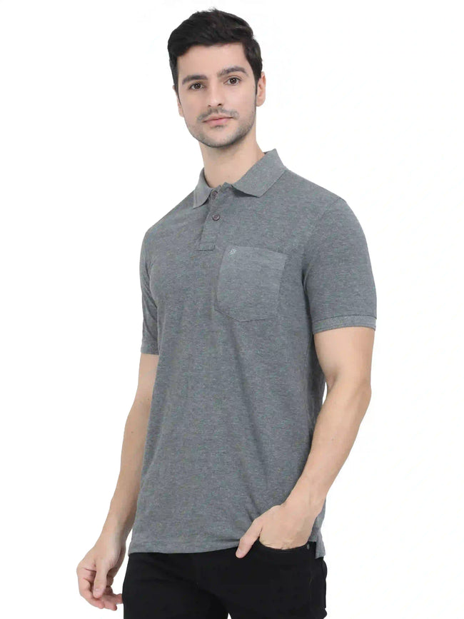 grey-Polo-t-shirt-for-men-half-sleeve Hover Image