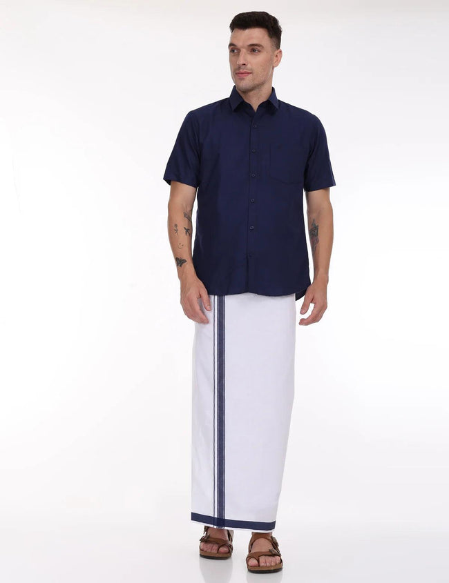 Cool Club Plus Cotton Half-Sleeve Shirt for Men  Blue Colour - 31009 Main Image