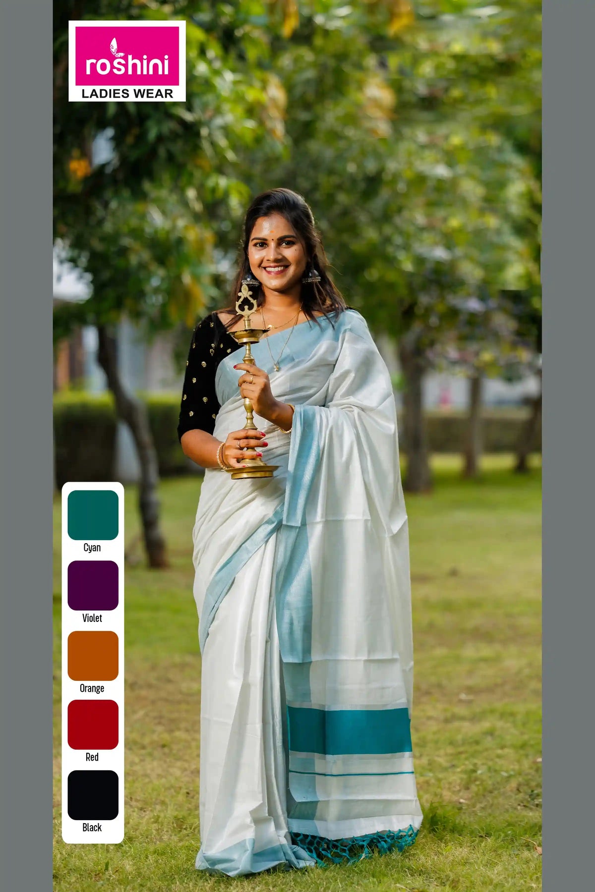 kerala-traditional-sarees-online-blue-border-roshini