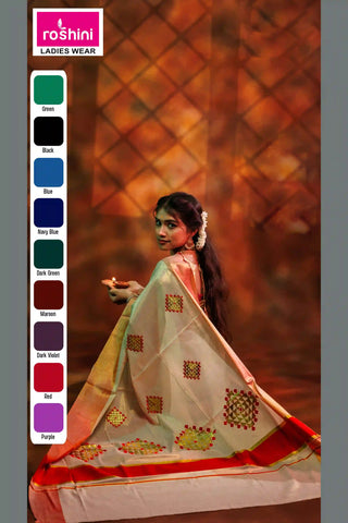 kerala-traditional-sarees-online-red-border-roshini