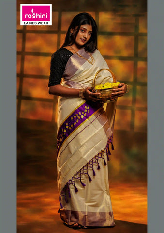 kerala-traditional-sarees-online-violet-border-Roshini