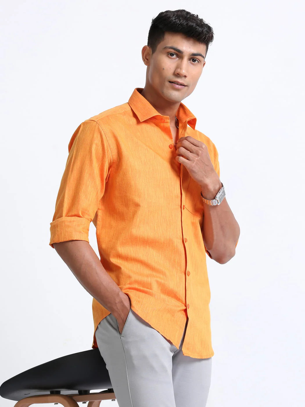 shirts-online-for-men-orange-Rixo