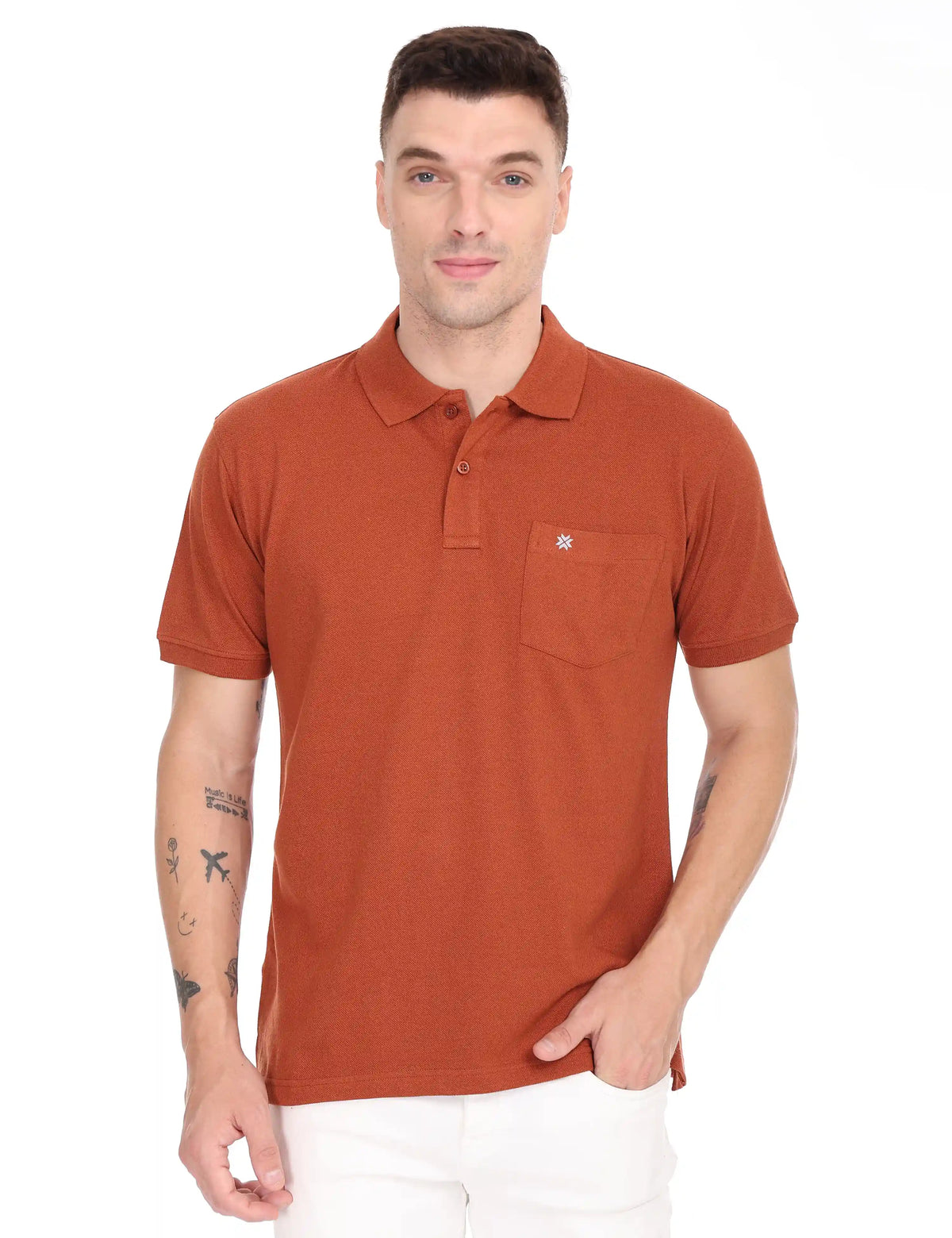 t-shirts-for-men-half-sleeve-coral-mustard