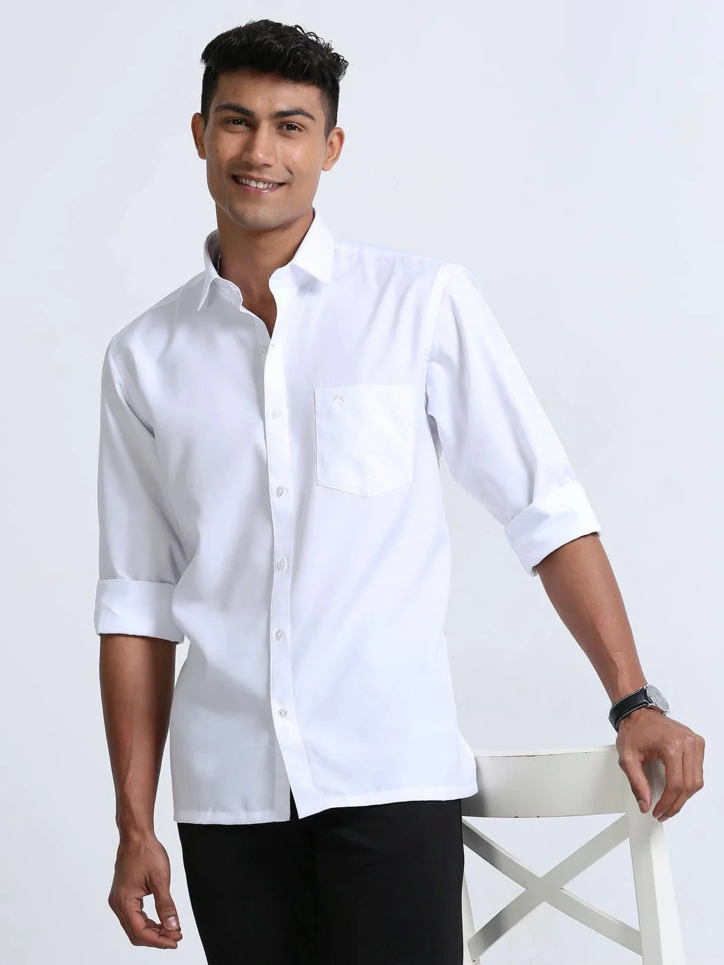 white-colour-shirt-full-sleeve-image