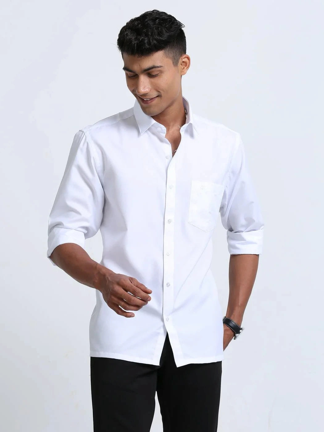 white-colour-shirt-full-sleeve-view